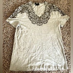 Alexander McQueen Floral Lace Design Tee Shirt